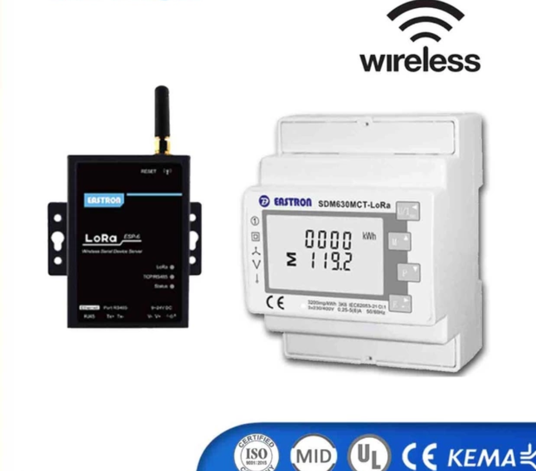 Smart energy meter KWH Volts Amps / Electric Submeter 3+CTs