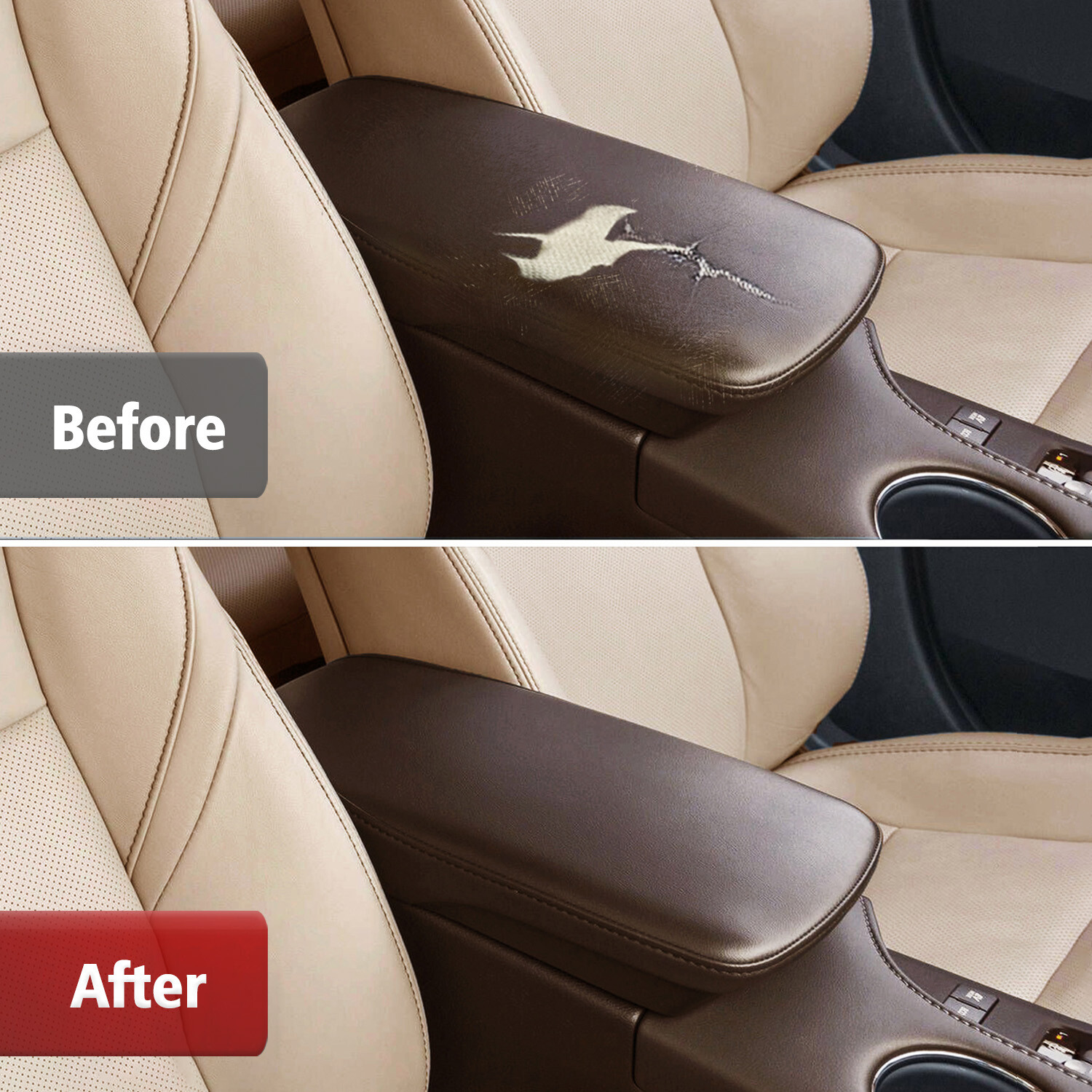 Fits 2013-2018 Toyota Avalon Console Lid Armrest & Door Panel Cover Trim Brown