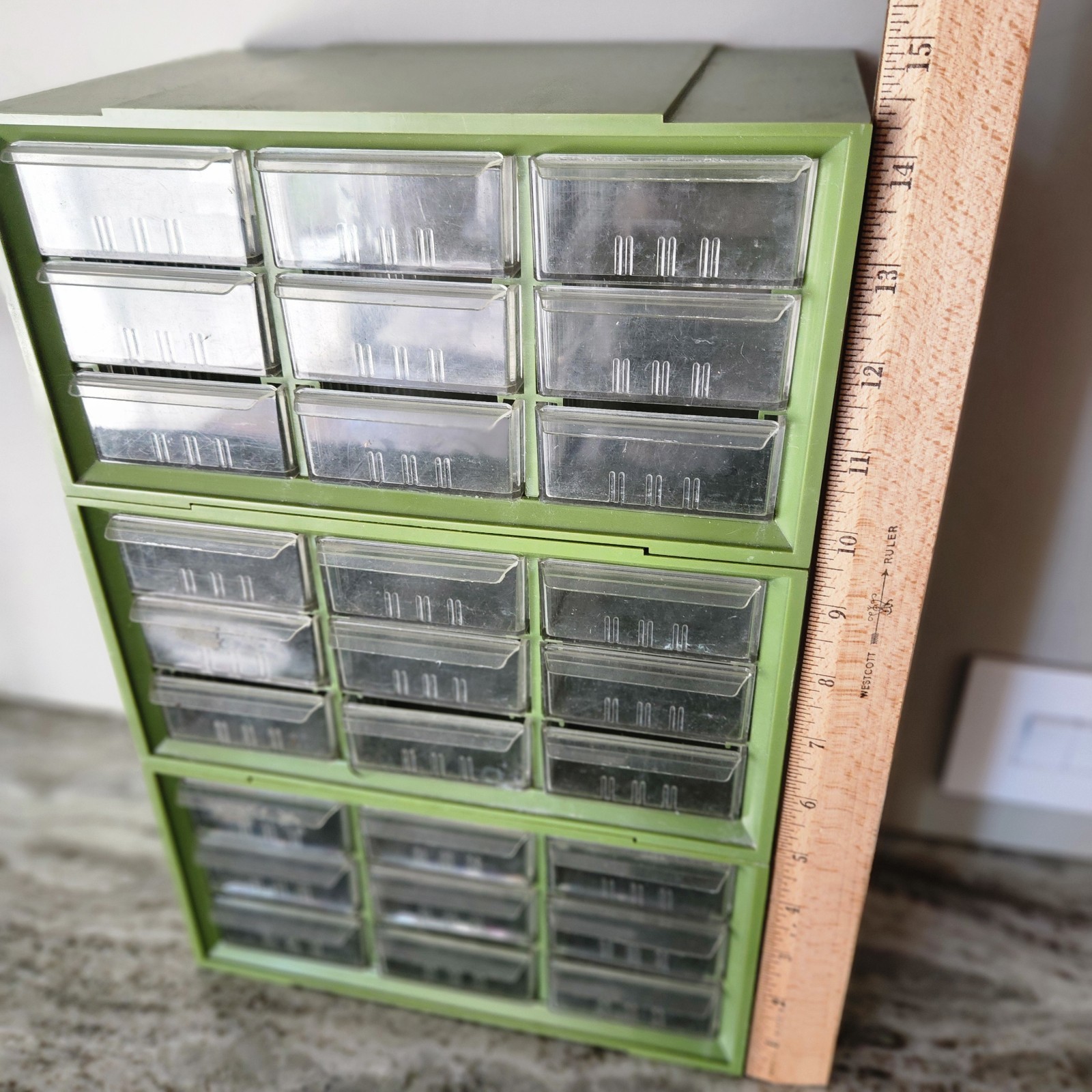 Akro-Mils Green 27 Drawer Storage Cabinet P-1. Bin organizers