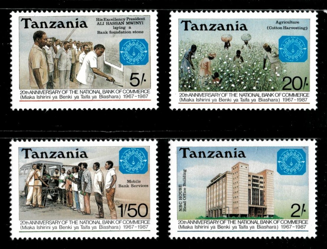 Tanzania 1987 - Bank of Commerce, 20 Years - Set of 4v - Scott 356-59 - MNH