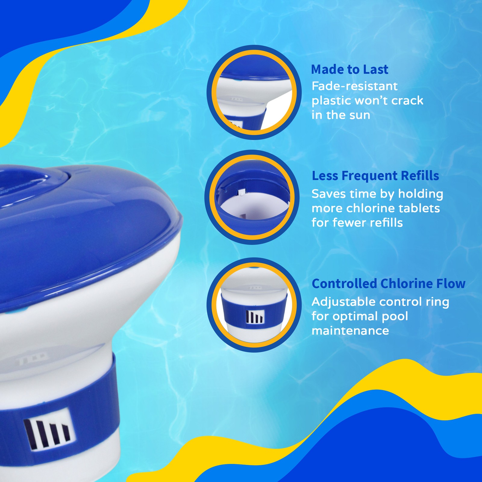 Large Floating Chlorine Dispenser for Pools