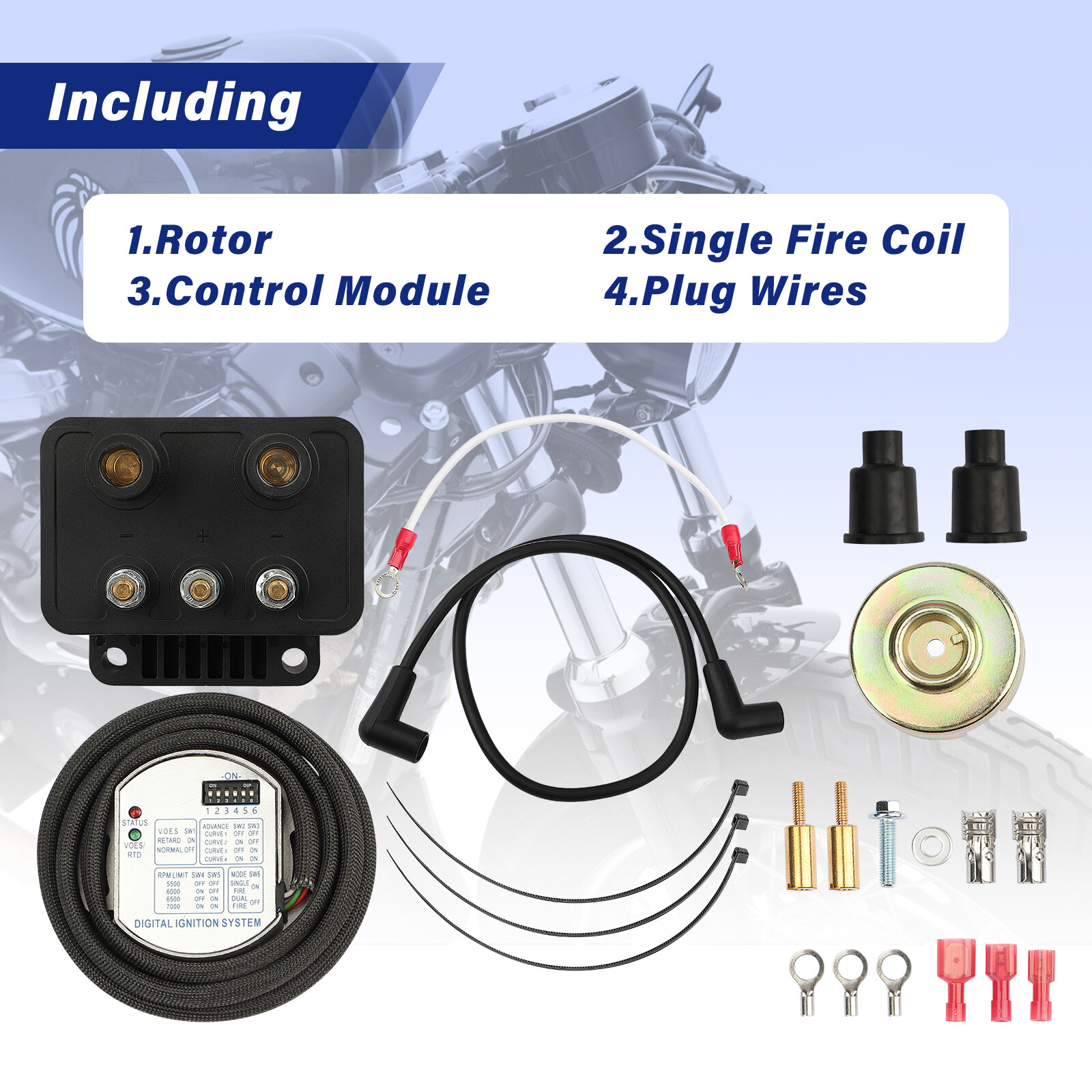 Single Fire Programmable Ignition Coil Kit For EVO Big Twin XL Sportster 53-660