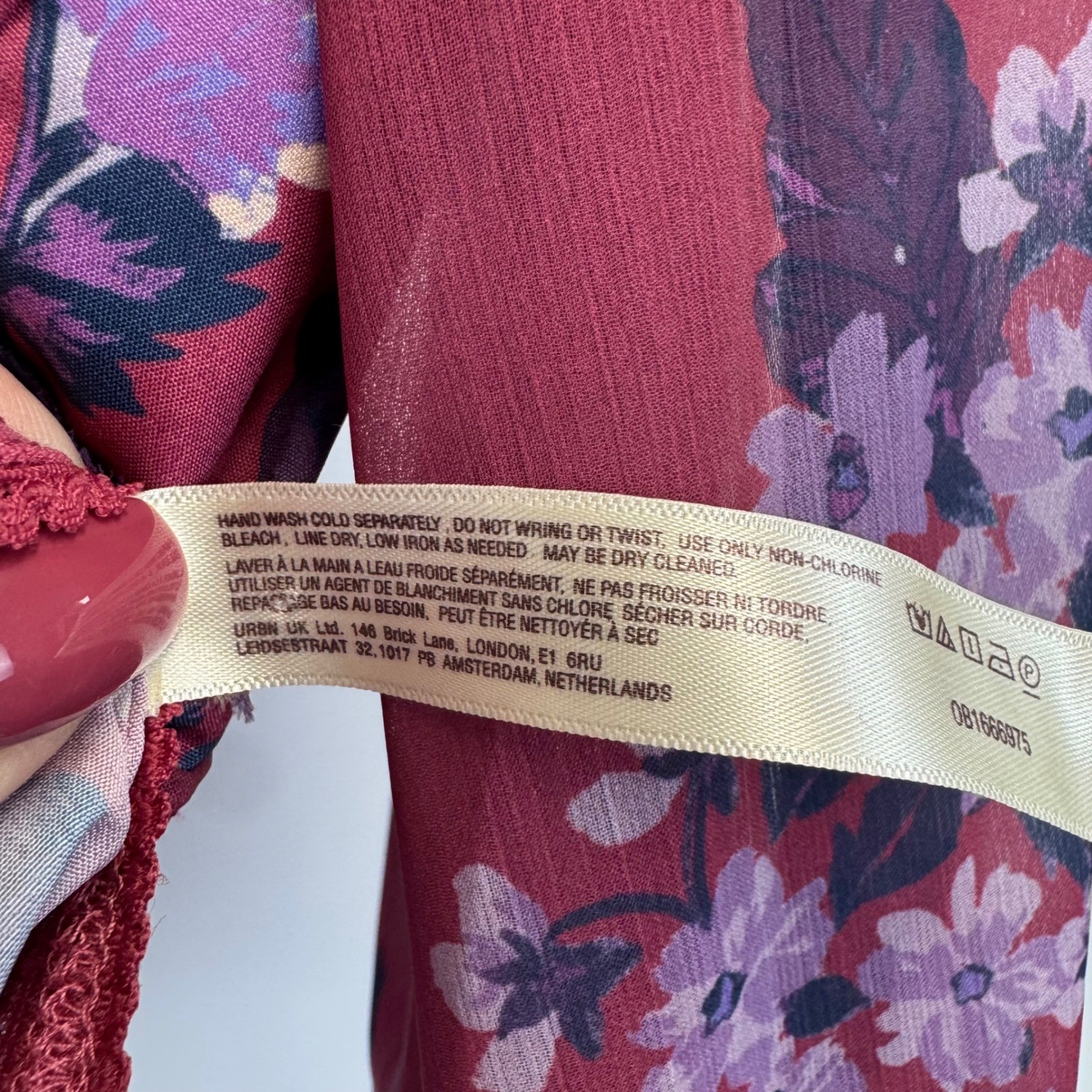 Free People Intimately Floral Long Sleeve Bodice Bodysuit Burgundy Purple Medium