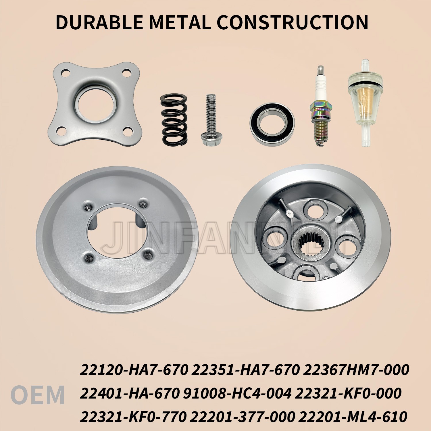Complete Clutch Disc Plate Kit for Honda TRX350 TRX350D FourTrax 350 1986-1989