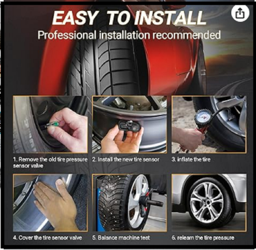 TPMS Sensor 4Pcs 315Mhz Tire Pressure Monitoring Sensor Replacement for Chevy