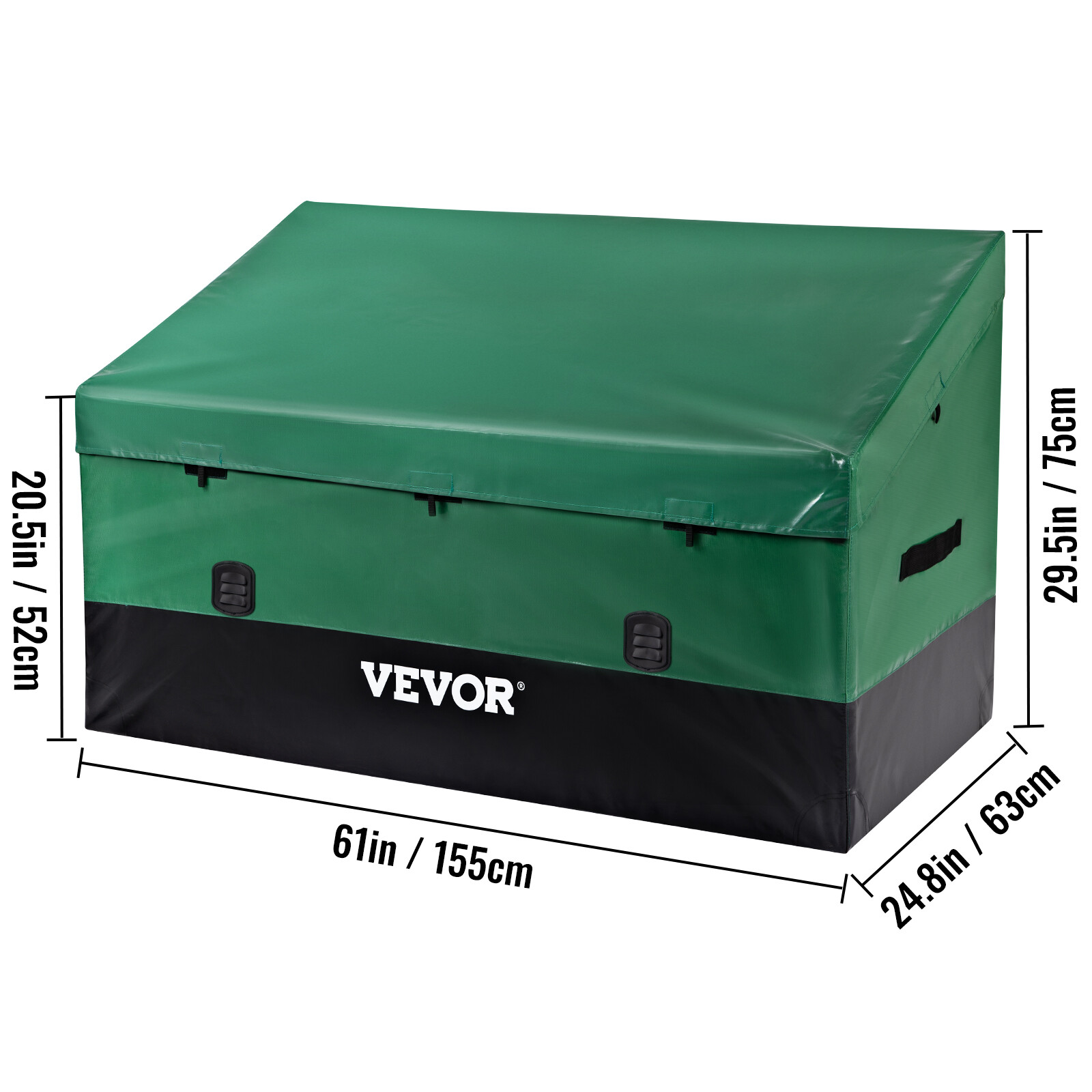 VEVOR Outdoor Storage Box Patio Deck Box 150 Gallon Waterproof PE Tarpaulin
