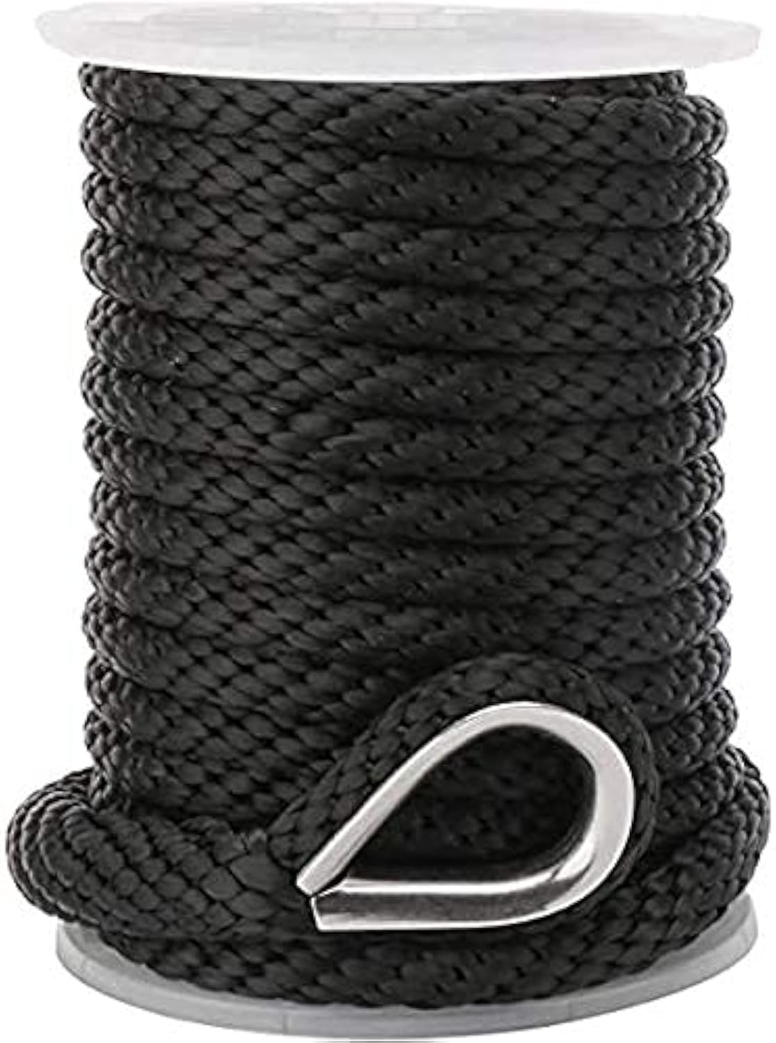 USR Rope Solid Braid MFP Anchor Line 3/8 x 100 Ft Black Boat Cord Rope