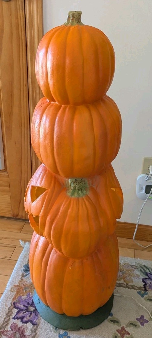Vintage 1993 Trendmasters Stacked Jack o Lantern 36" Tower Lamp Halloween Decor