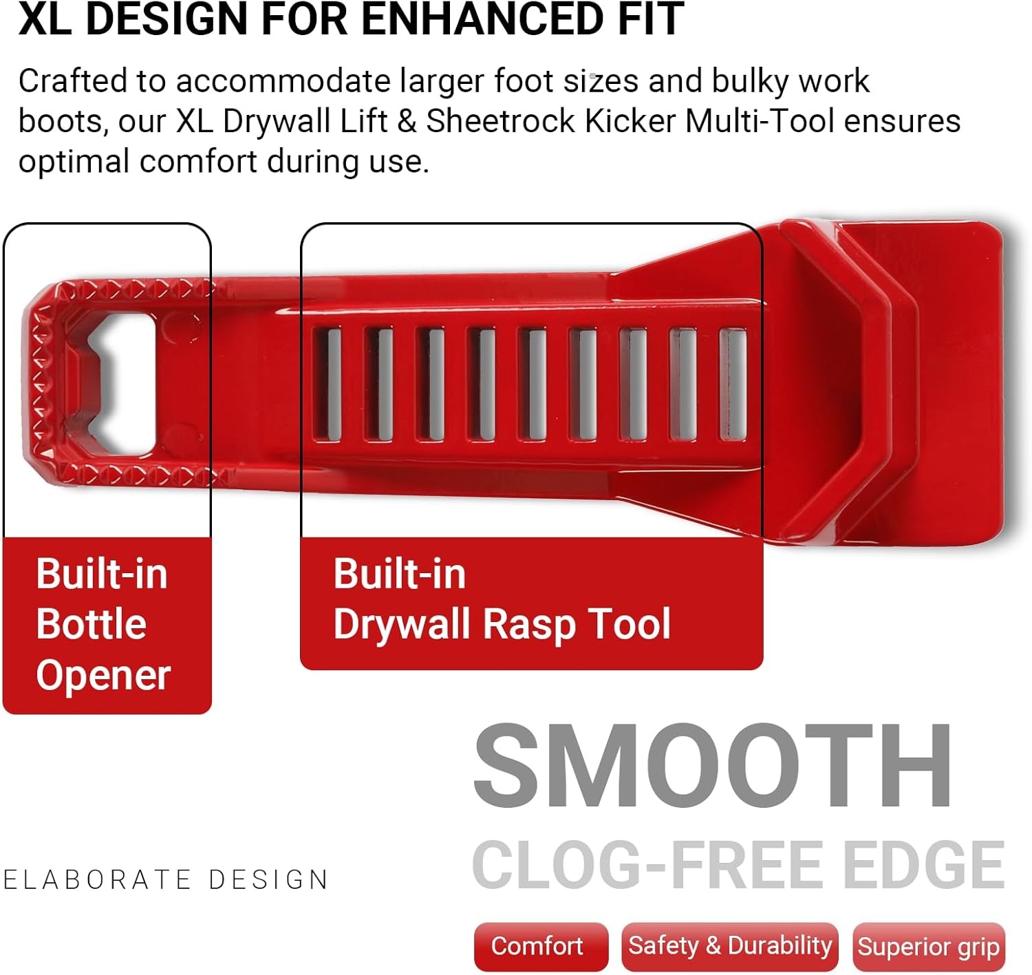 XL Drywall Lifter, Drywall Rasp, Drywall Jack, Taller and Wider Toe Insert Desig