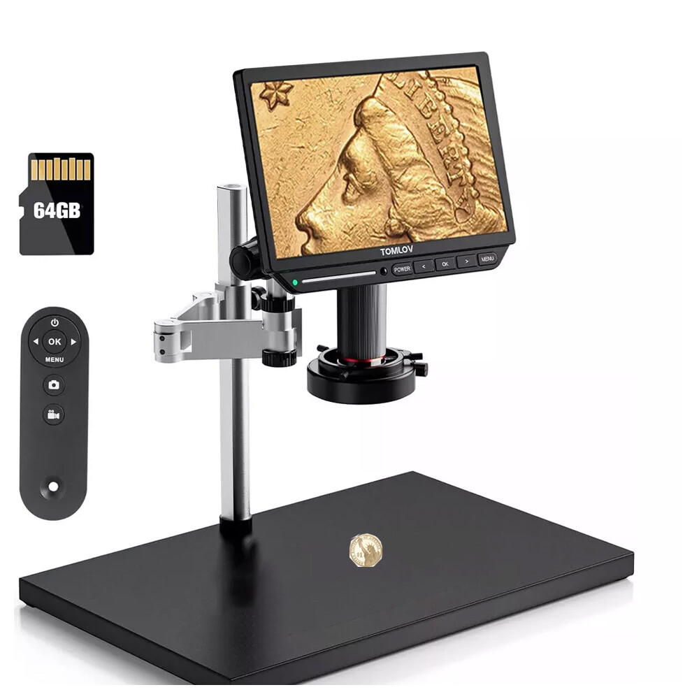 TOMLOV TM4K Max Digital Microscope 2000x 52MP 4K Video LCD Microscope for Adults