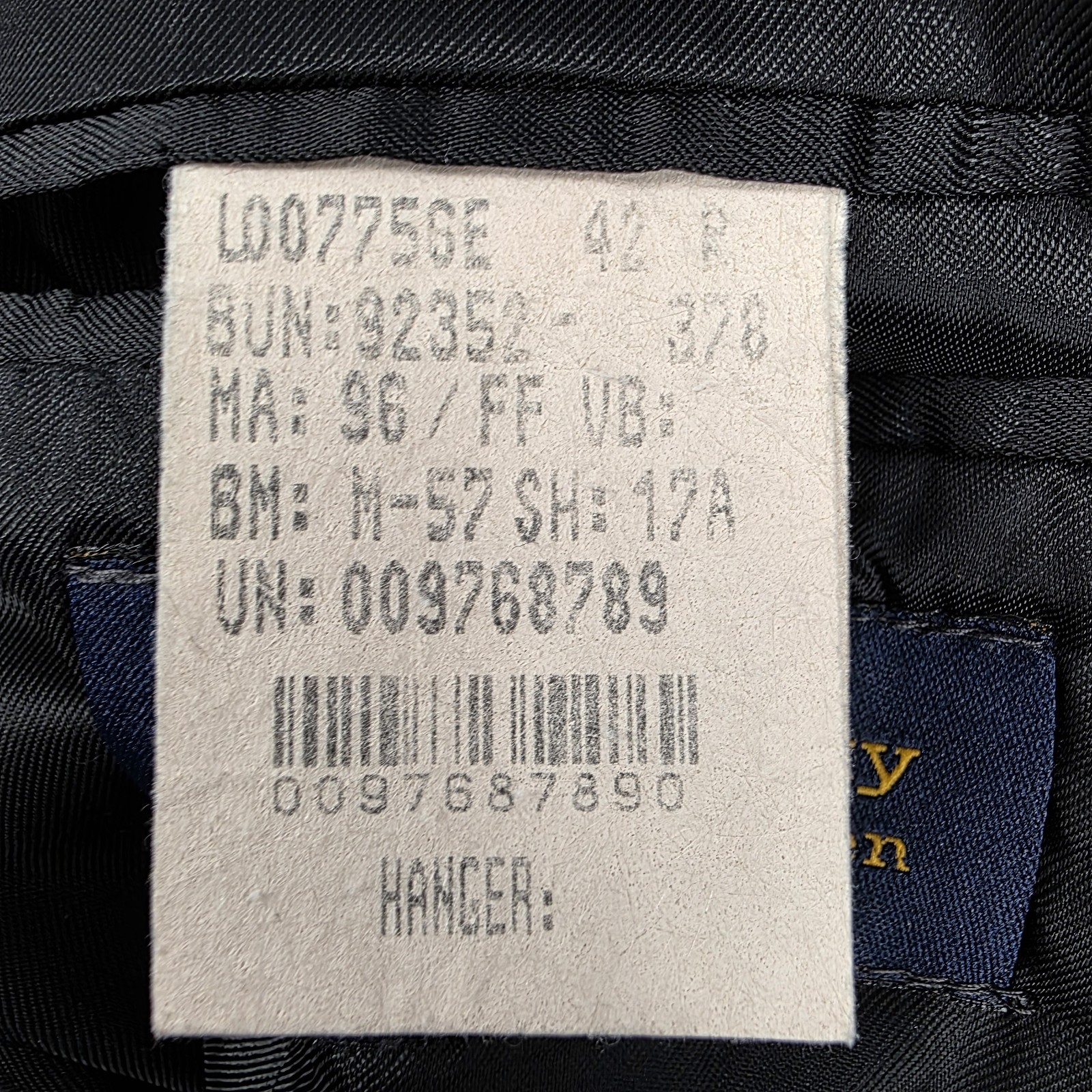 Polo University Ralph Lauren Suit Charcoal Pinstripe Wool/Cashmere 42R (34x29)