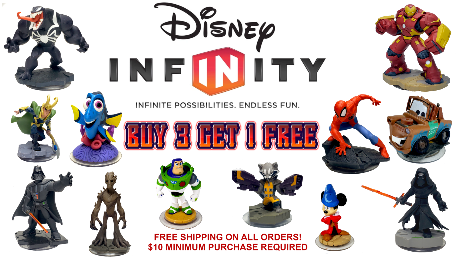DISNEY INFINITY 1.0 2.0 & 3.0 ⭐ BUY 3 GET 1 FREE ⭐ MIN $10 ORDER - FREE SHIPPING