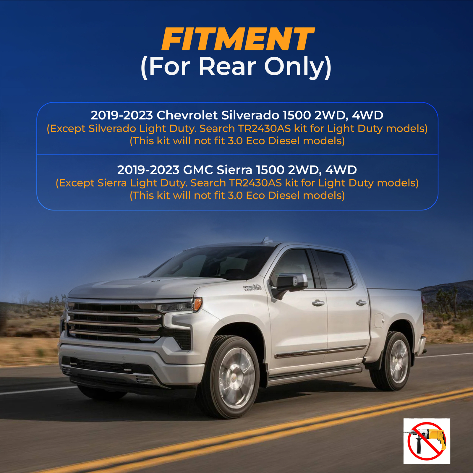 Air Bag Suspension Kit for 2019-2023 Chevrolet Chevy Silverado 1500 Sierra 1500