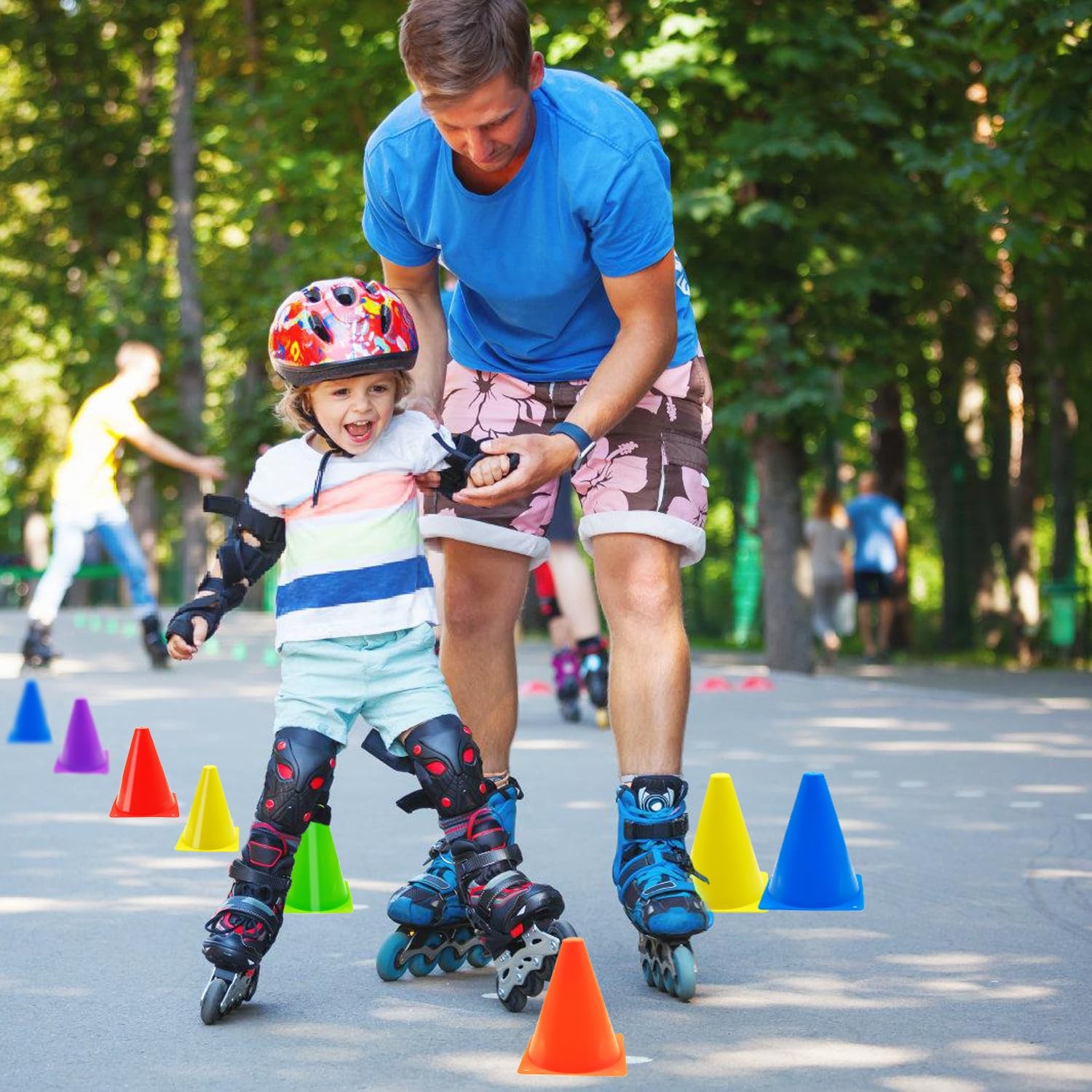 12Pcs Soccer Cones, 7" Soccer Cones for Training, Multicolor Cones Sports Soc...