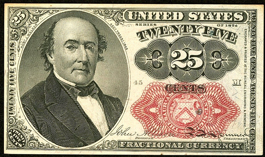 US 25c Fr. 1309 Fifth Issue  Walker Twenty Five Cents Fractional Currency Crisp!