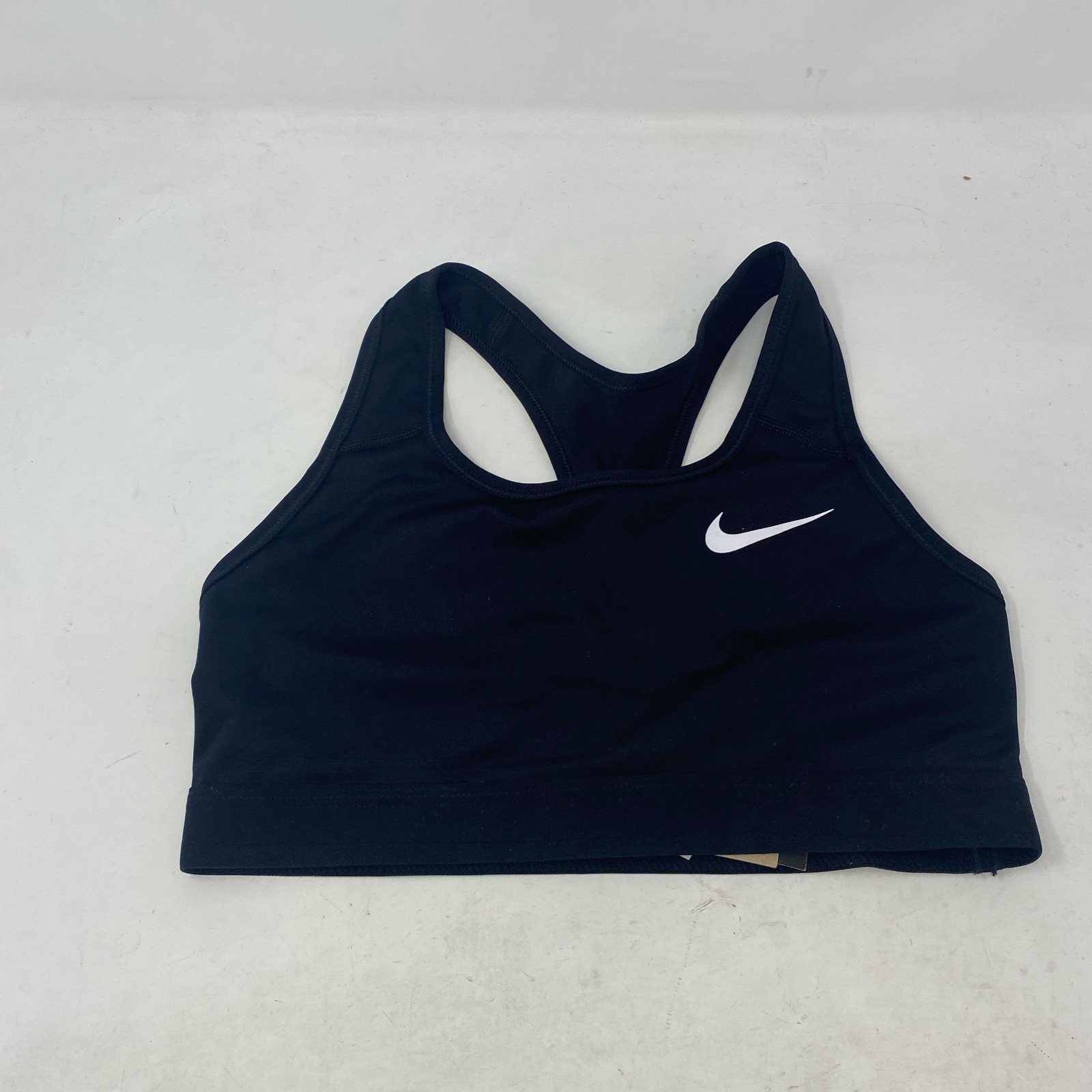 Nike Swoosh Non-Padded Sports Bra Black/White - Women’s S