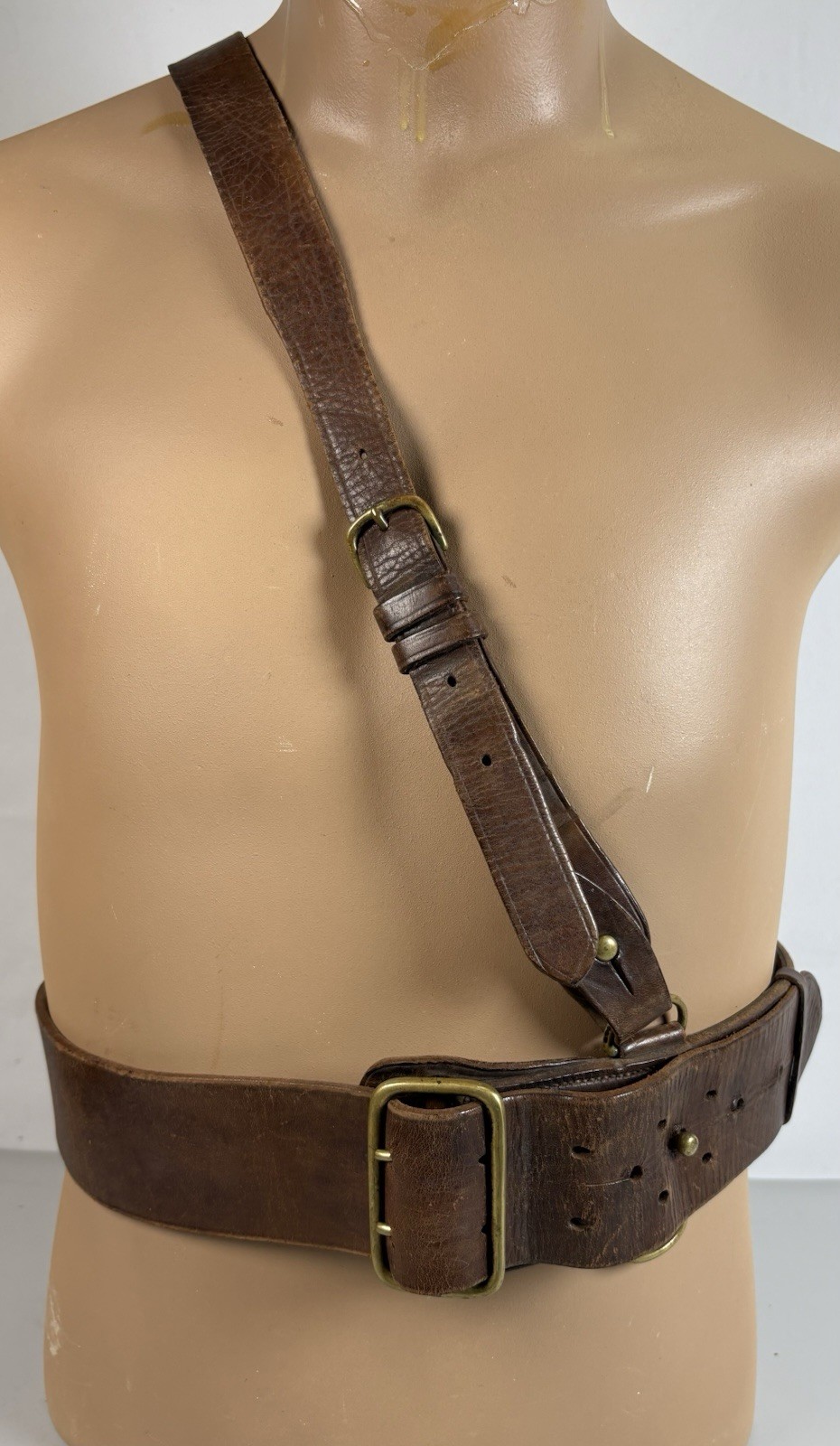 WWI US Army Officer Sam Browne Belw/ Shoulder Strap~AP&S Maker~Size 36