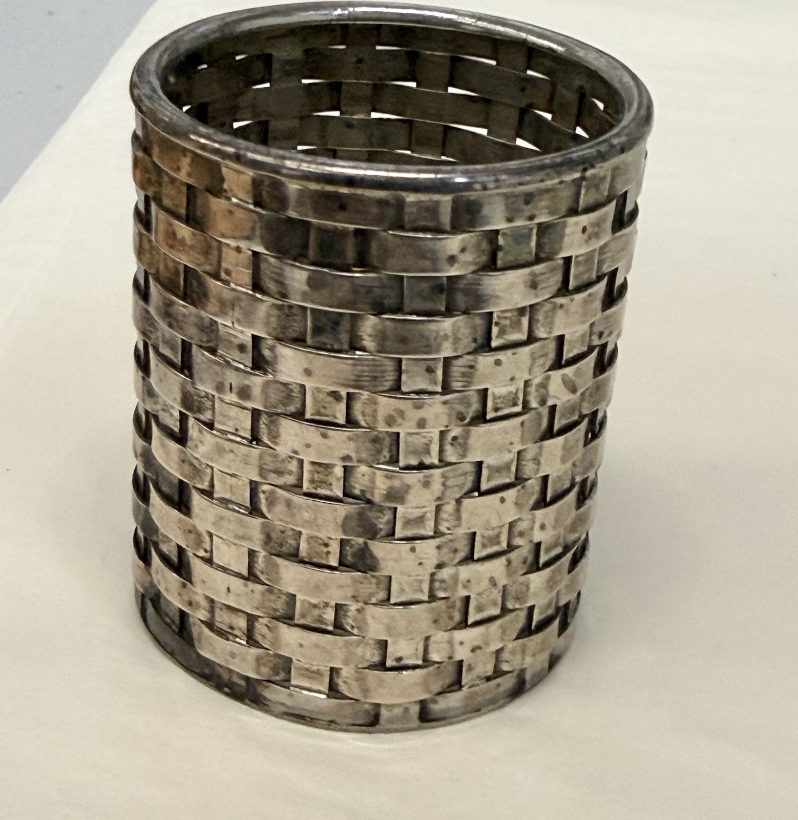 Vintage Tiffany & Co Woven Sterling Silver Toothpick or Trinket Holder 2 in 40gm