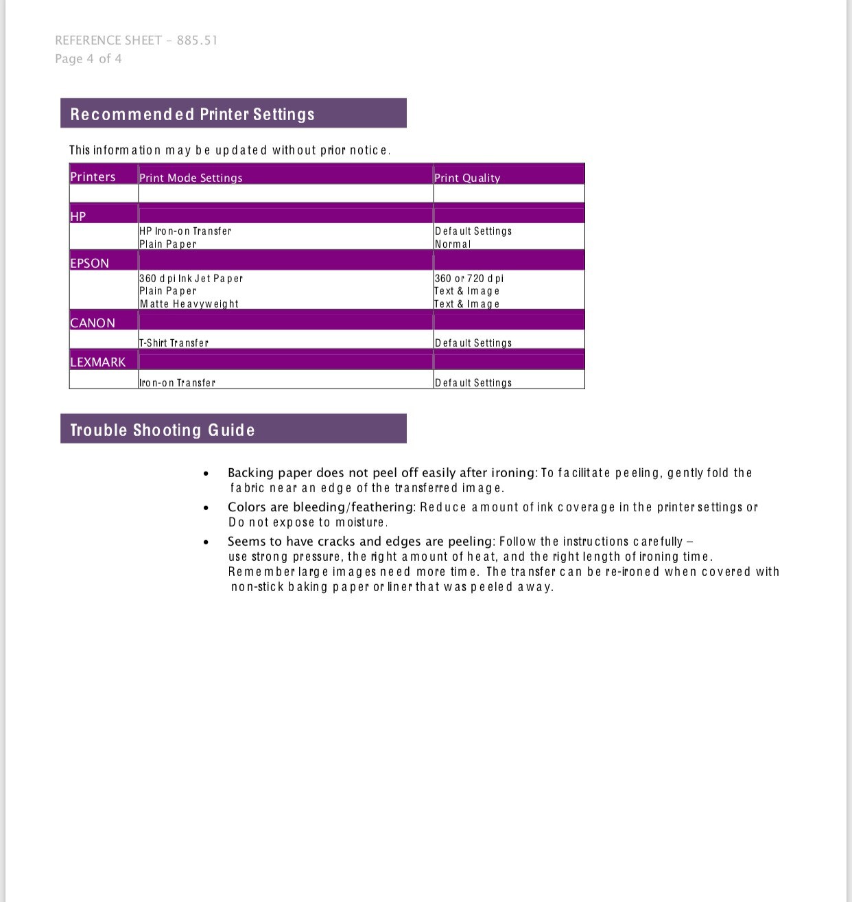 INKJET HEAT TRANSFER PAPER RED GRID 8.5" x 11" FOR LIGHT COLOR TSHIRTS 500Pk