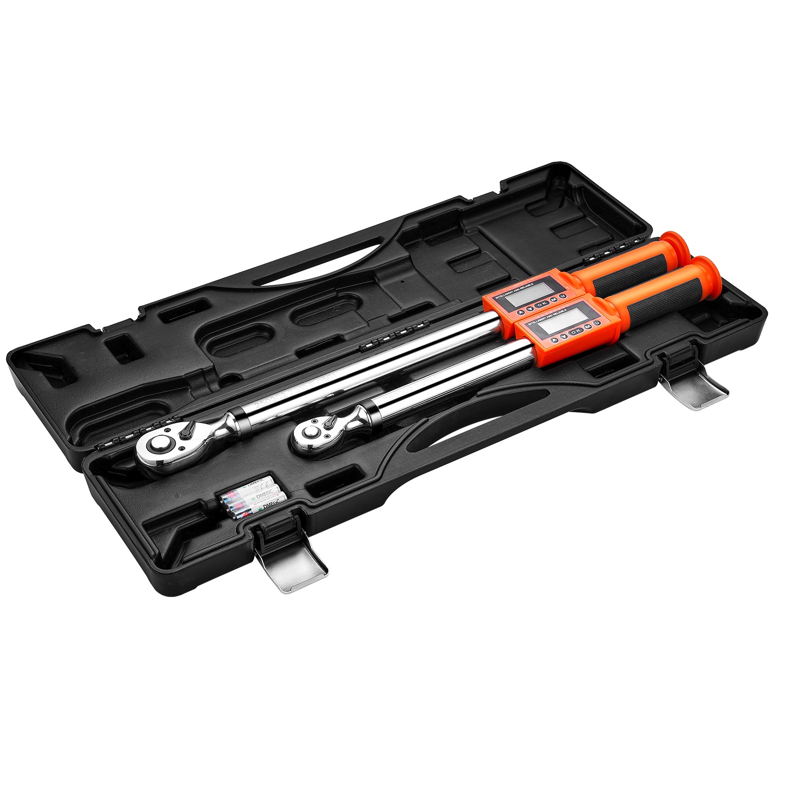 VEVOR Digital Torque Wrench Set 2Pieces 1/2 3/8 In Drive 72-Tooth Electronic LED