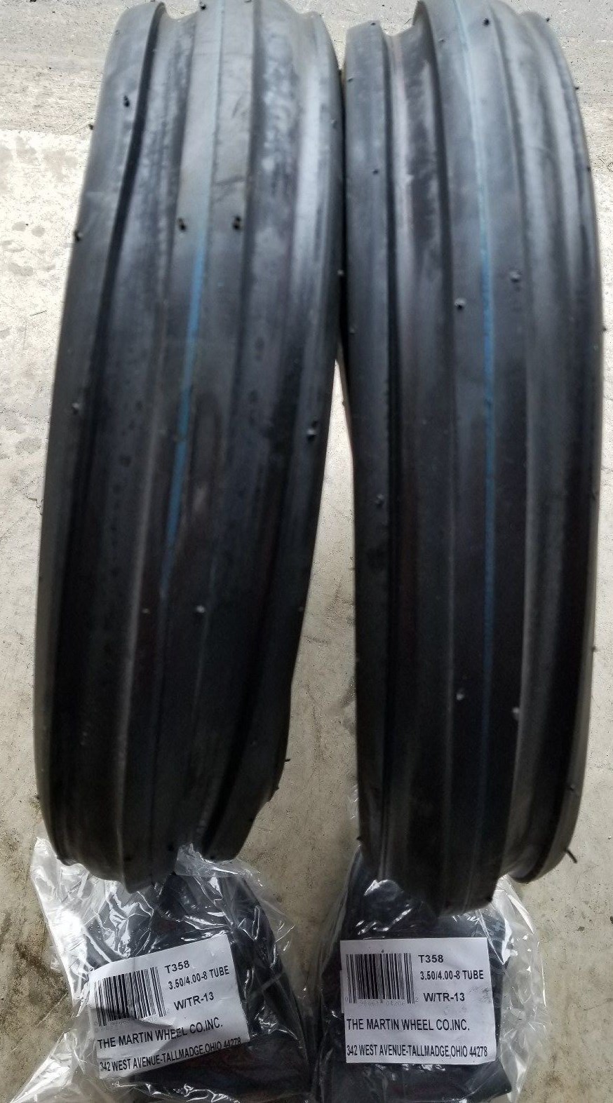 2 - 4.00-8 4P Deestone Tri Rib F-2 TIRES and TUBES DS5106 FreeShip 4.00x8 4.00/8