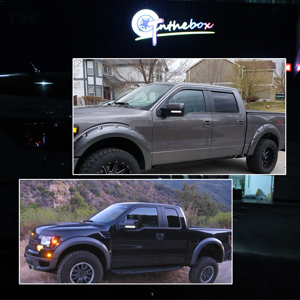 2X White LED Side Mirror Lamp Turn Signal Lights For 2009-2014 Ford F-150 Clear