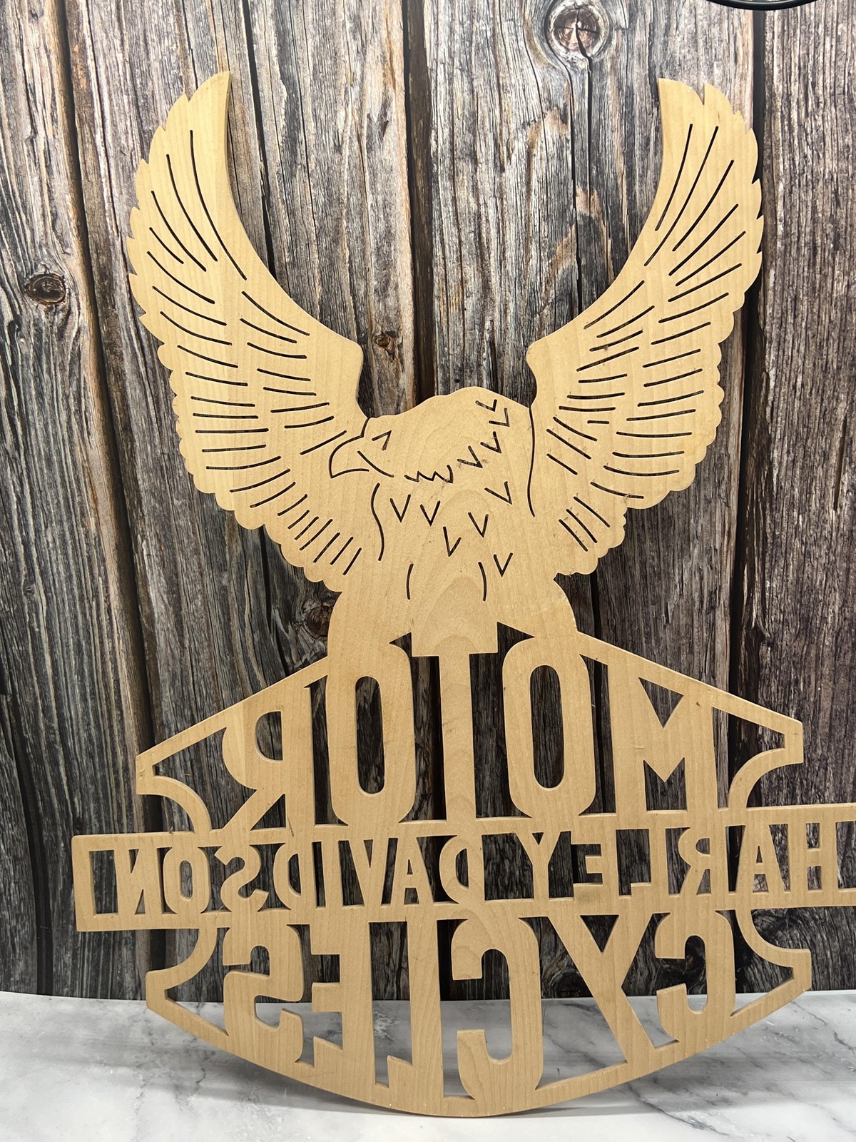 Harley-Davidson Motor Cycles Eagle Logo Wood Wall Art Sign Plaque Garage Decor
