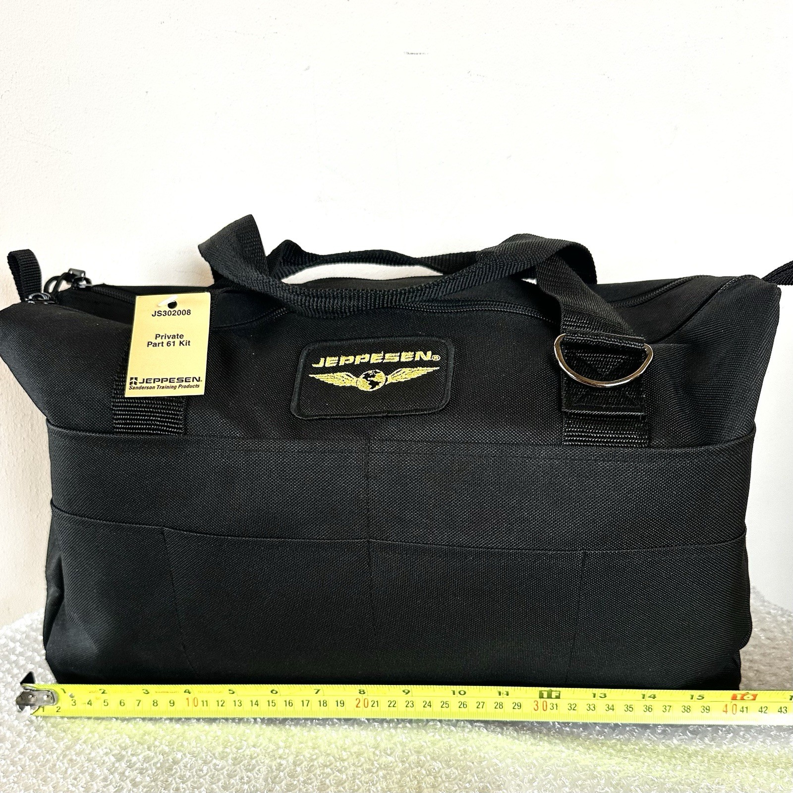 NEW JEPPESEN FLIGHT DUFFLE OVERNIGHT BAG Pilot Aviation Black 16'' L Dual Zip