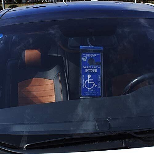 Handicap Placard Holder Disabled Parking Permit Protector Mirror Tag Sleeve Hang