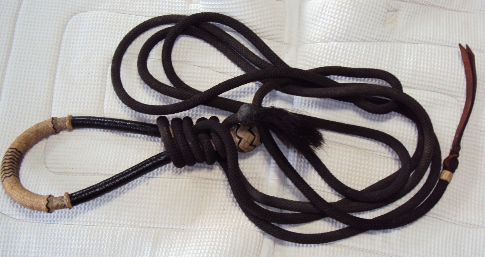 Western Rawhide Braided Bosal & Mecate Reins - Tassels - Full Size - GREAT