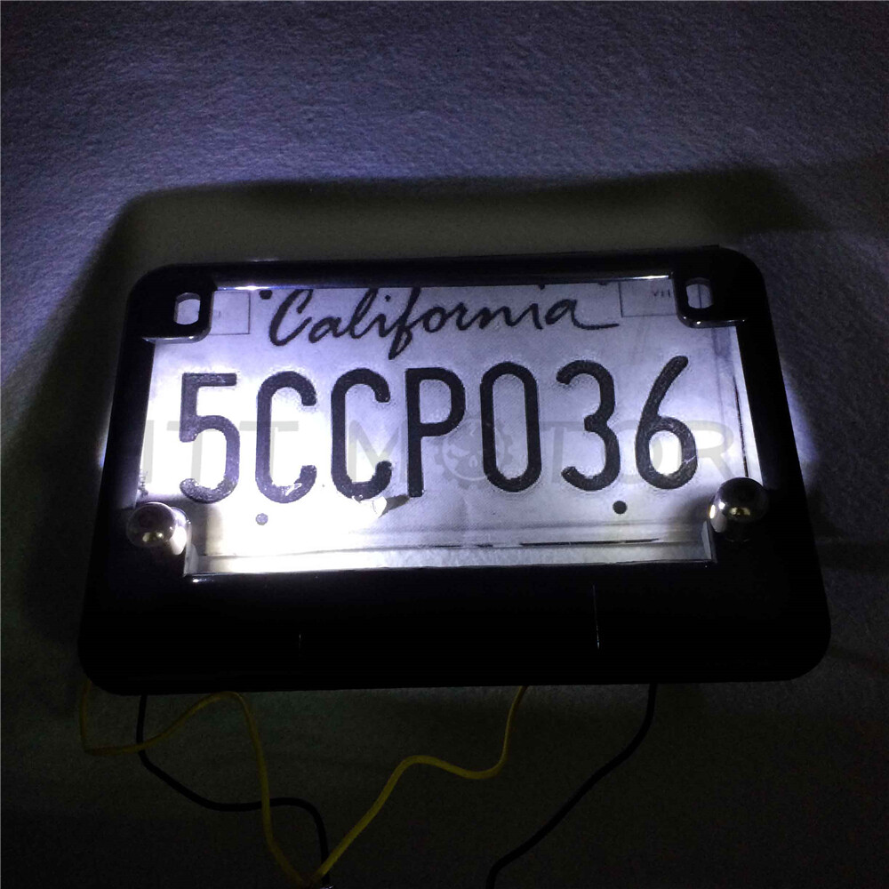 Motorcycle Chrome Universal Led License Tag Plate Bolt Lights