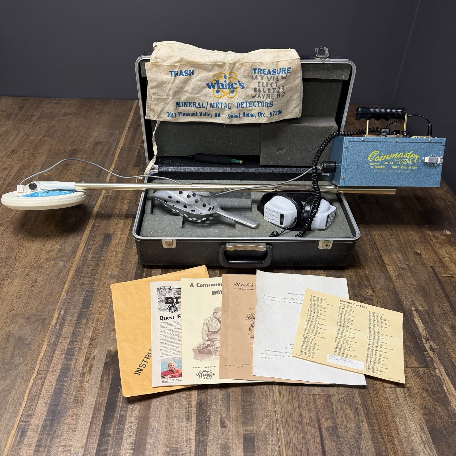 White’s Coinmaster TRX Metal Detector w/ Probe, Headphones – Serviced, Complete