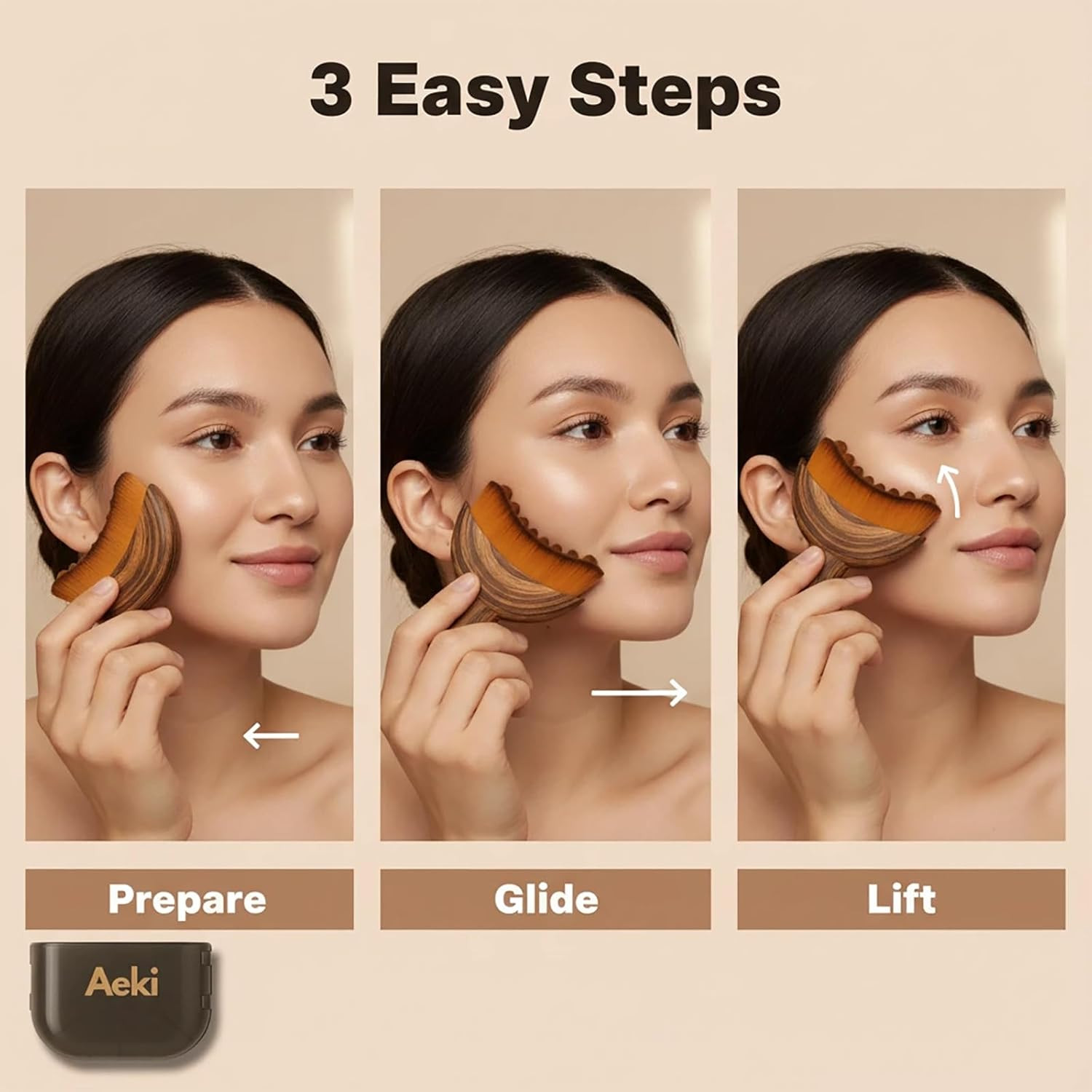 Lymphatic Contour Face Brush, Lifting and Firming, Improves Skin Glow & Absorpti