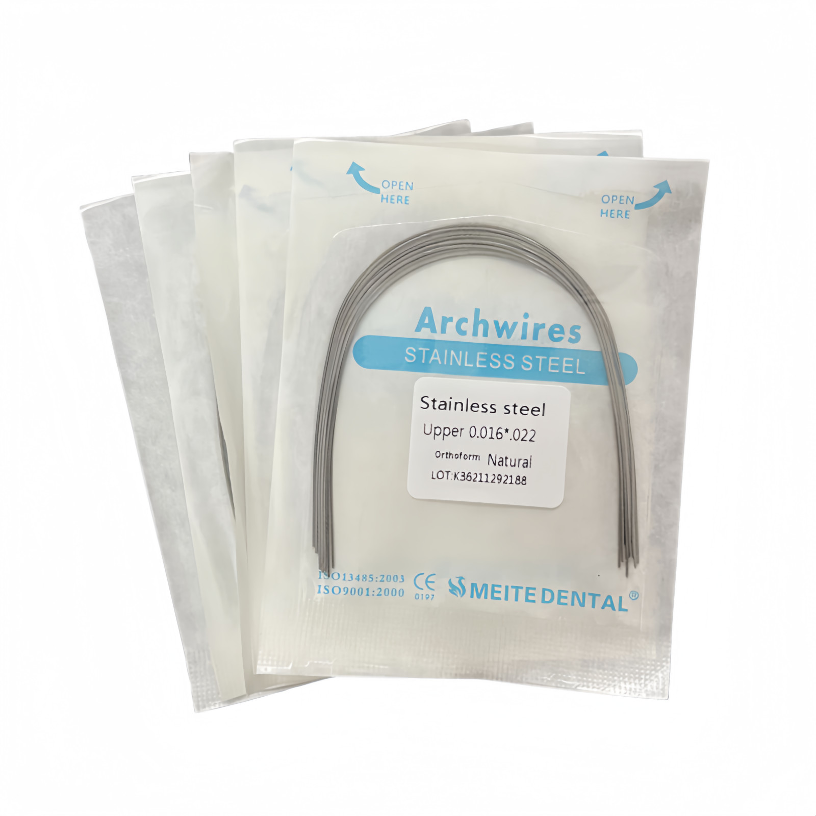 Dental Orthodontic Arch Wires Stainless Steel Natural Form Rectangular Arcs