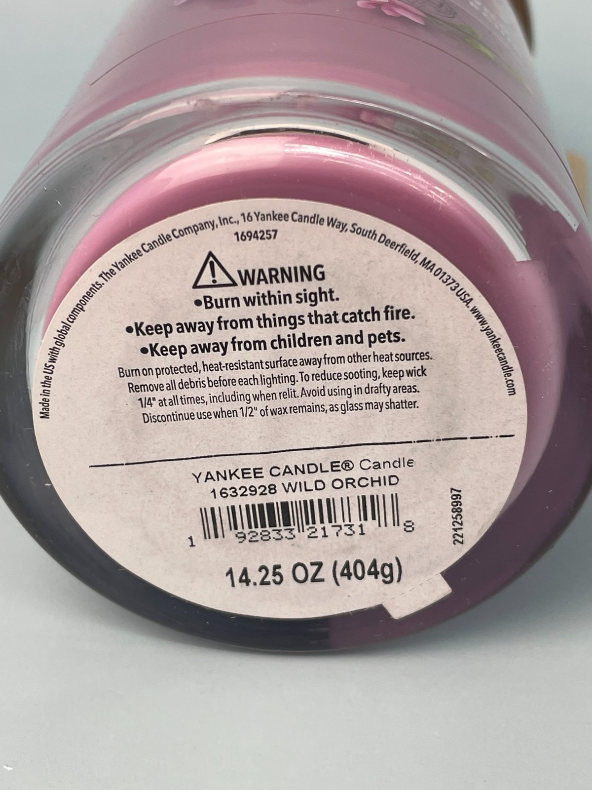 NEW Yankee Candle Wild Orchid 14.25oz Scented Jar Container With Lid 1632928