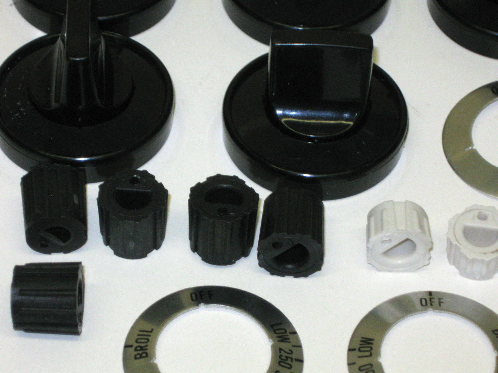 RK203 Gas Range Burner & Thermostat Black Knobs Pkg of 5 Universal NEW