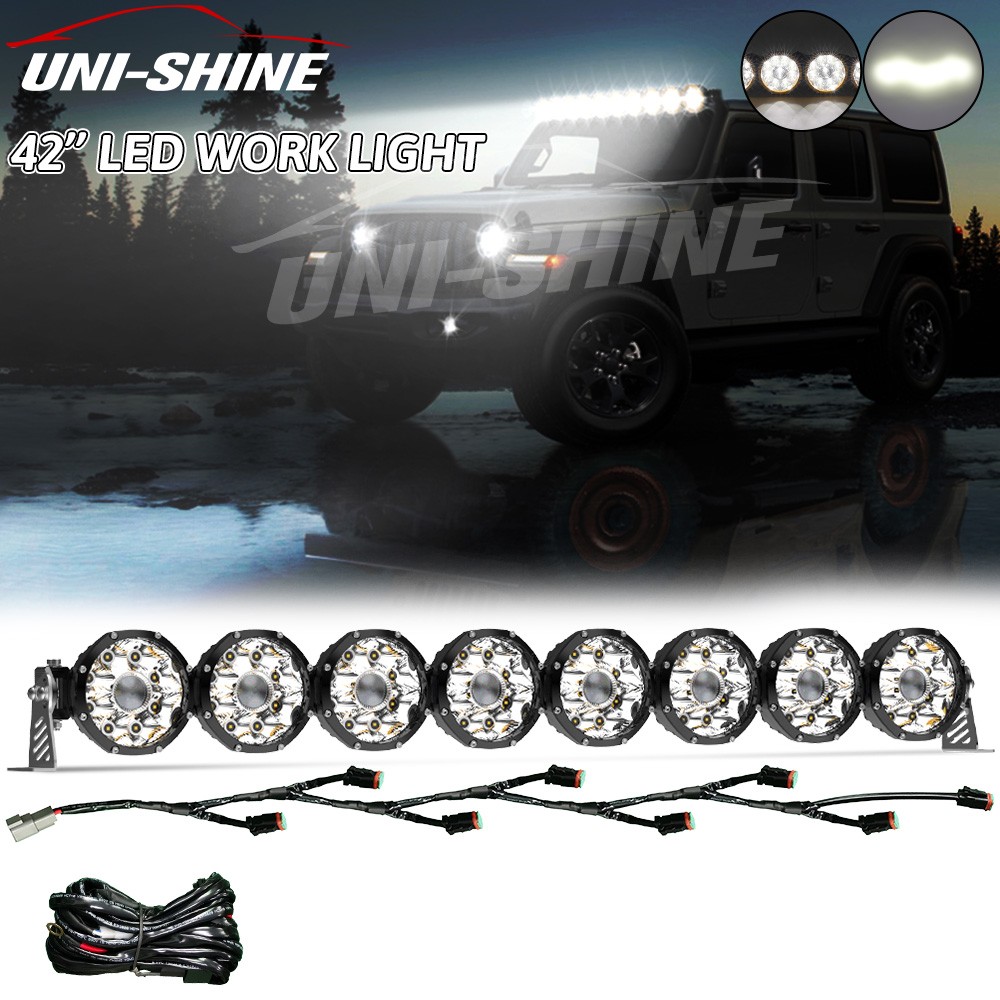 42" 8 XL Linkable LED Universal Light Bar Installation kit SUV ATV 4X4 UTV Truck