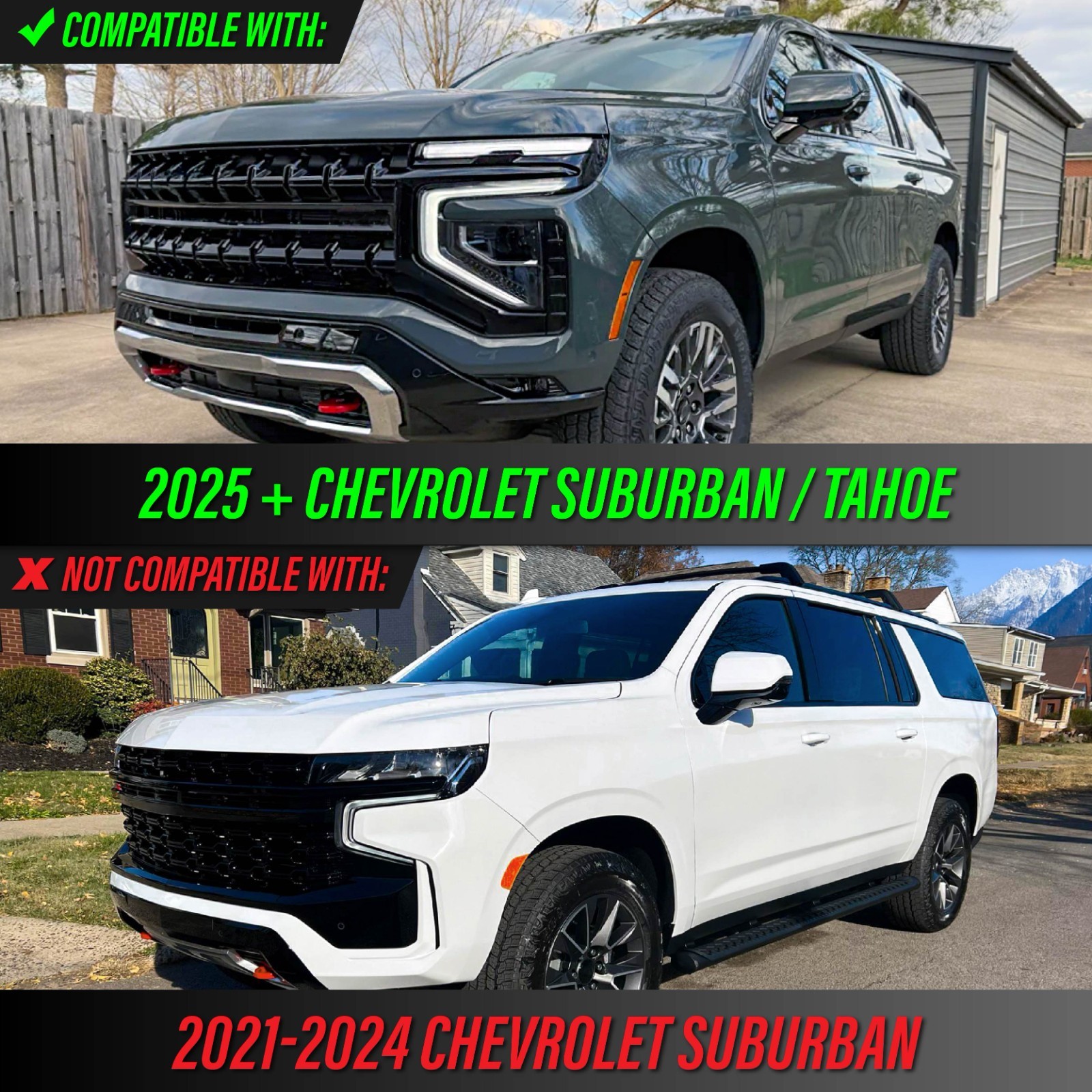 SMOKE Side Marker Light White LED Pair For 2025-2026 Suburban / Yukon / Escalade