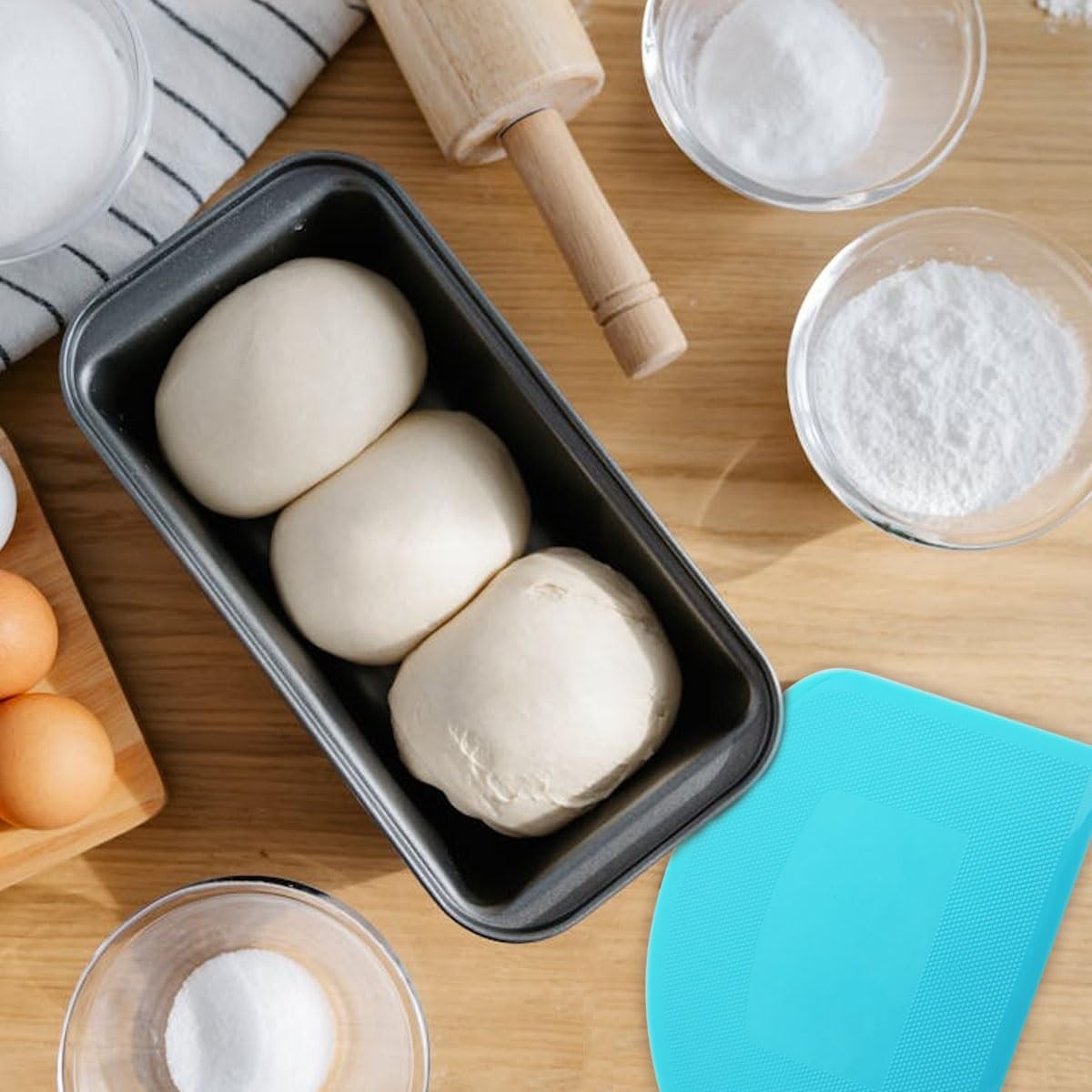 5 Pack Dough Scraper, Plastic Bench Scraper for Baking, Small, Multicolor