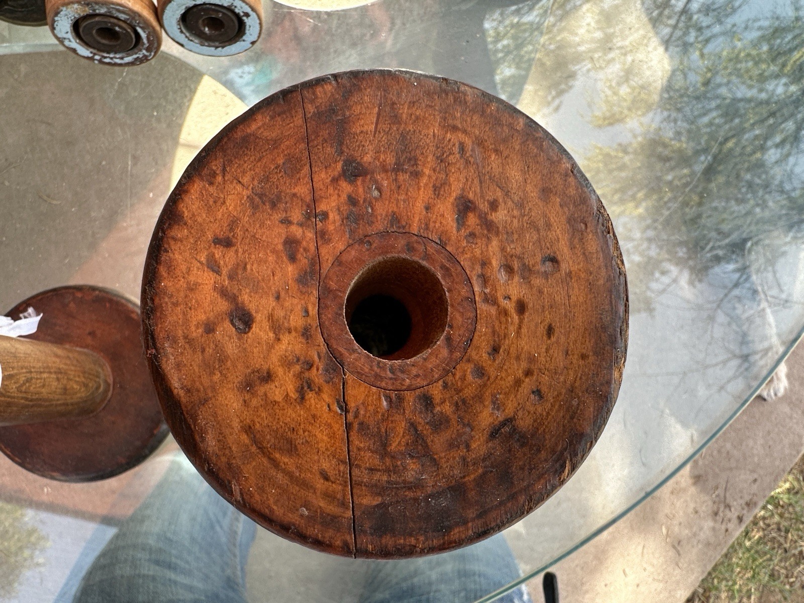 'Lot of 10 Vintage Yarn/Thread Spools-Asst Sizes- 2 have been cut down