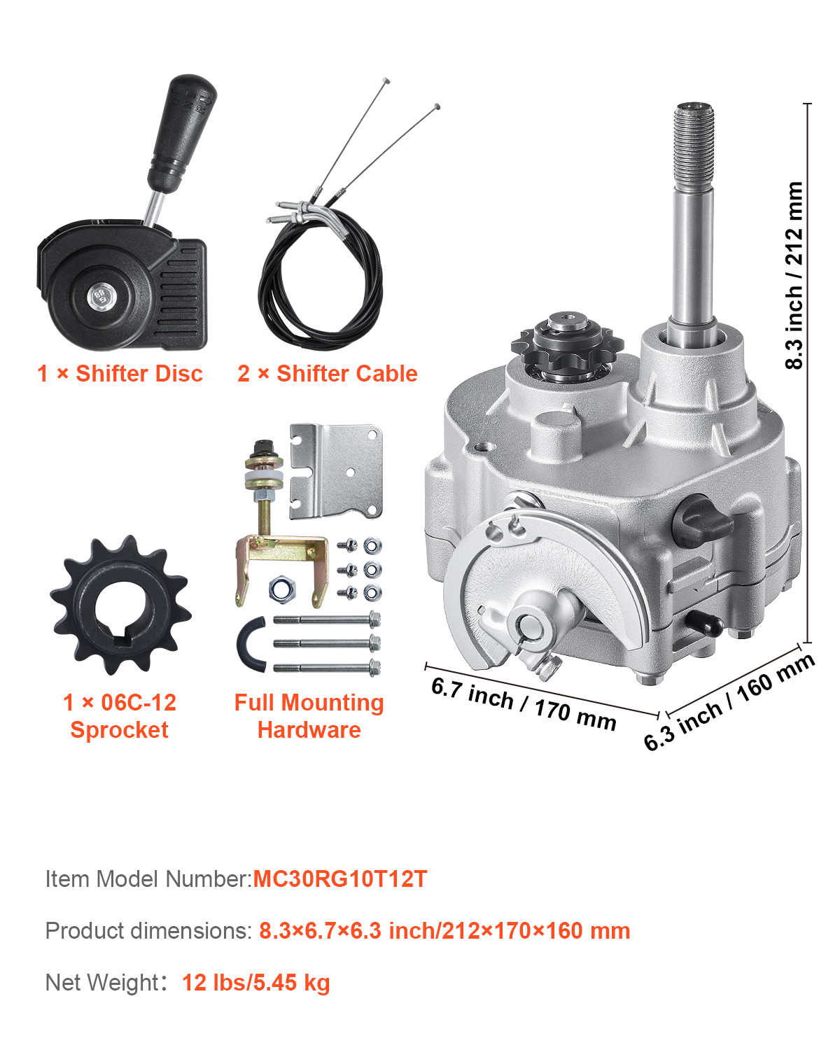 Go Kart Forward Reverse Gear box for Comet TAV2 30 2HP-7HP Engine 2300RPM