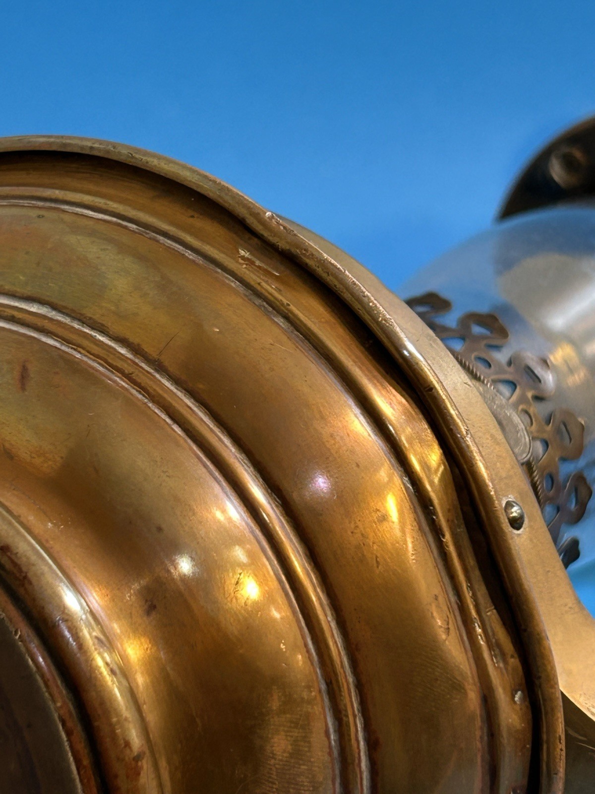 Antique Dayton Manufacturing Chesapeake Ohio Railroad Wall Mount 16” Oil Lamp