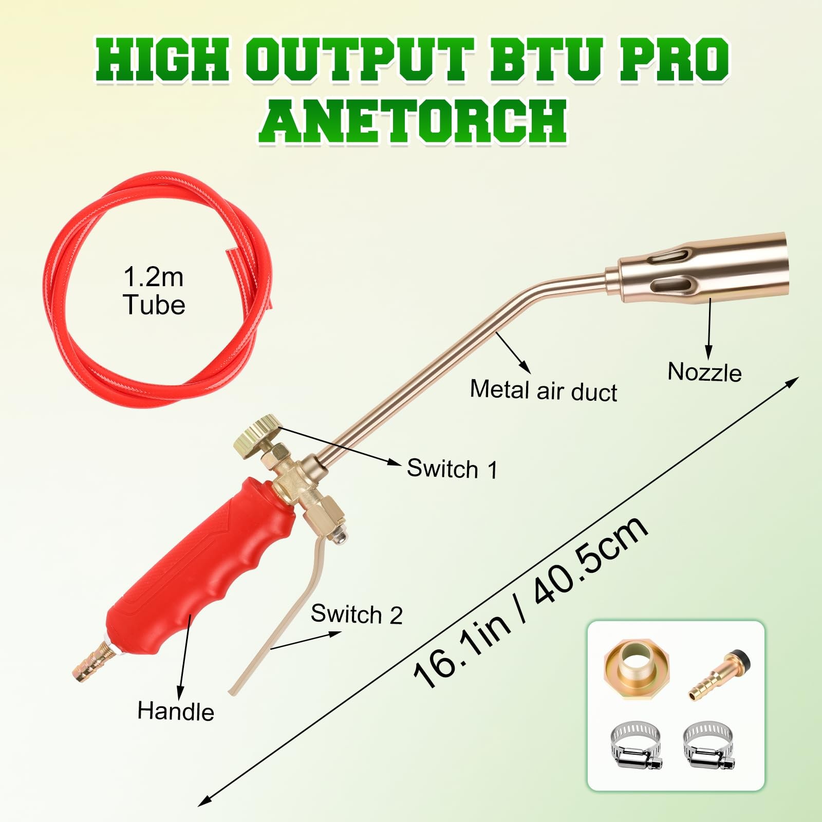 2025 New Propane Torch Weed Burner Kit, Portable Garden Weed Burner Torch, Hi...