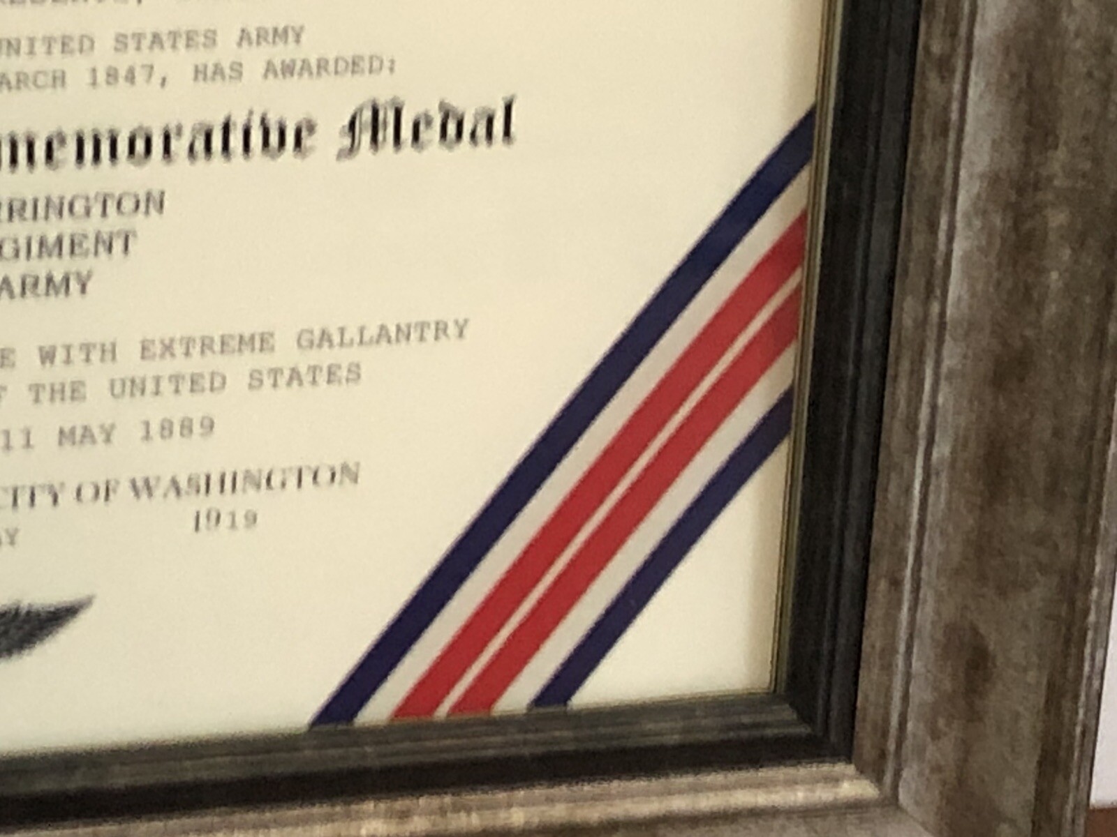 CERTIFICATE OF MERIT COMMEMORATIVE MEDAL CERTIFICATE ~ Type 1 w/Custom Printing