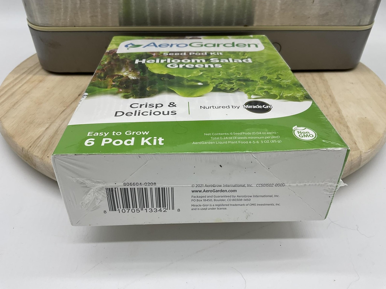 AeroGarden Harvest Elite Slim Silver 6 Pod Garden Indoor Hydroponic W/ Seed Kit