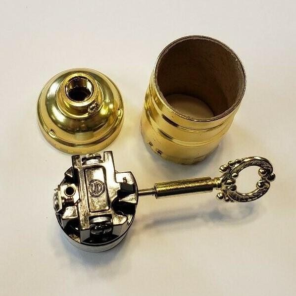 GWTW LAMP KIT WITH 3 TERMINAL SOCKET, NIGHT LIGHT SOCKET,BROWN CORD SET 950J