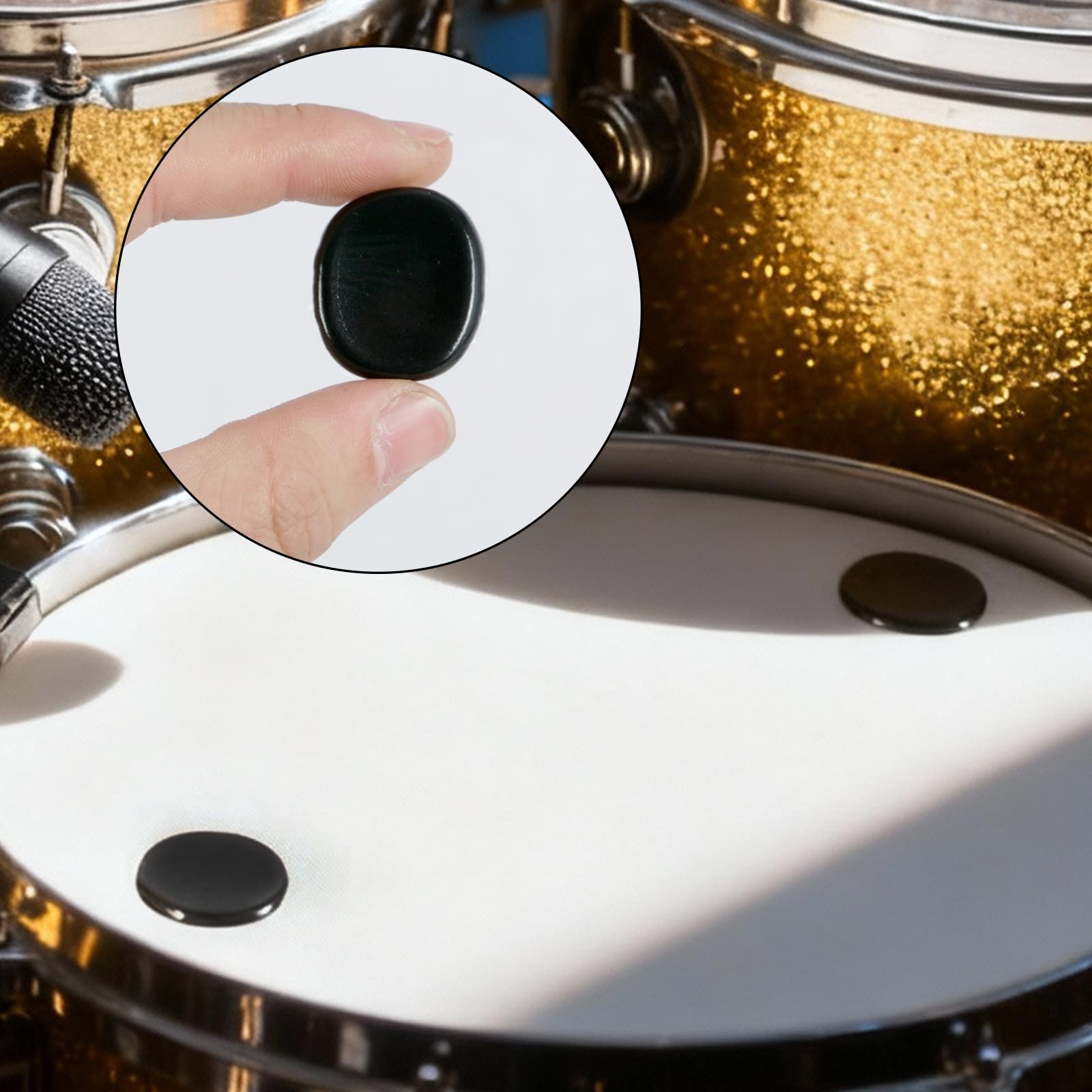 EASTROCK 30 Pieces Drum Dampeners Gels Silicone Gel Pads Silencers Black