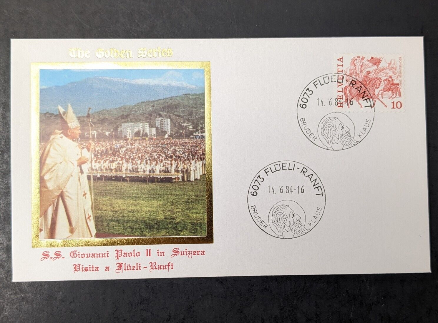 Pope John Paul II Golden Series Trip to Switzerland 10 Covers, Postcards Stamps