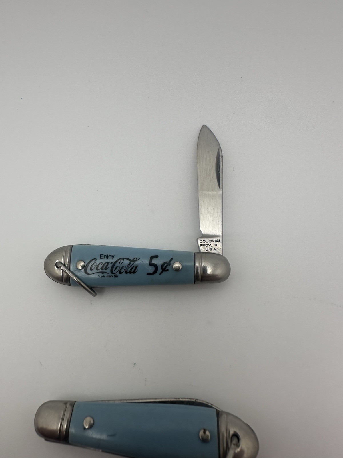 5xVintage Colonial Prov, RI COCA COLA COKE 5 CENT Advertising Mini Pocket Knife