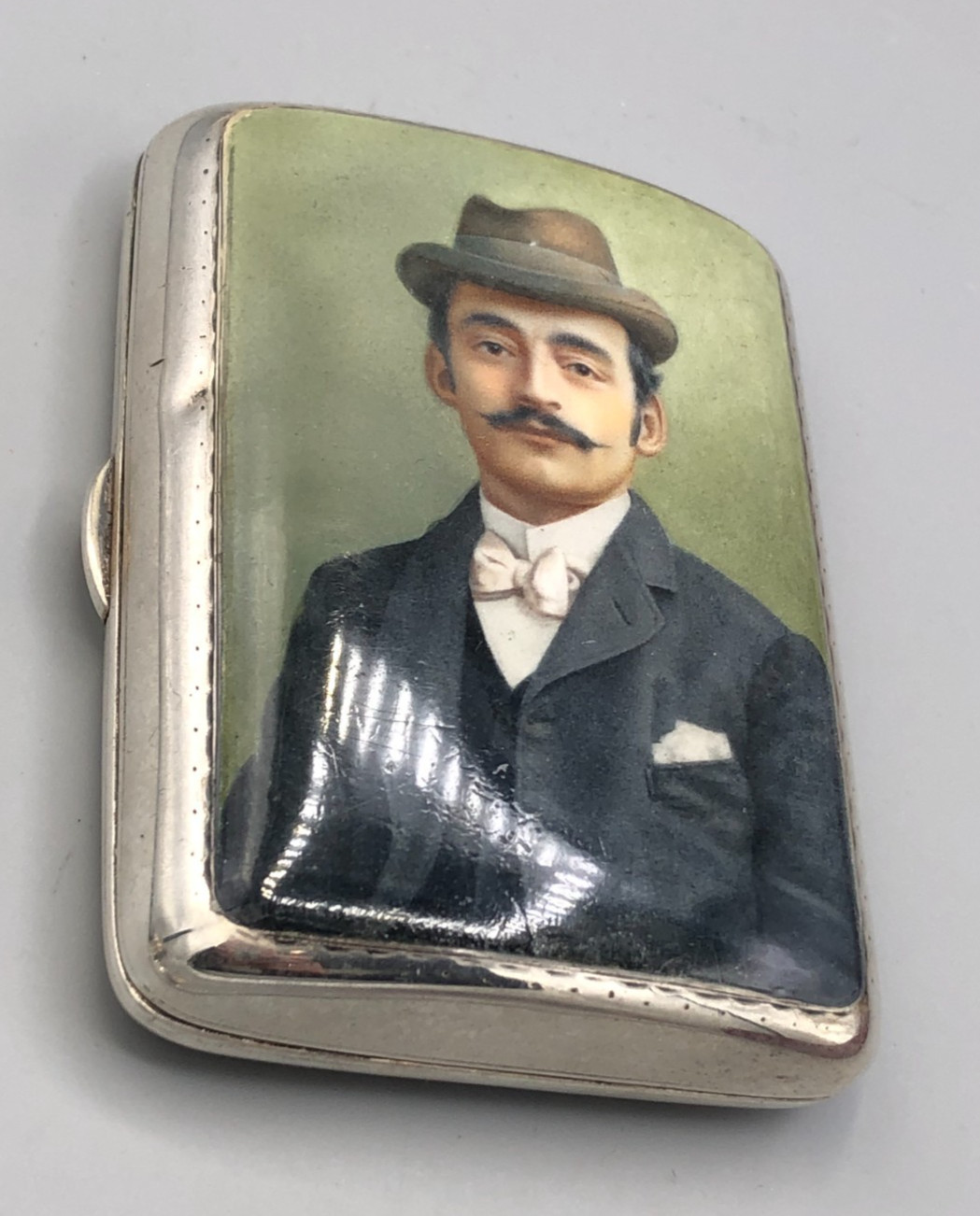 Antique English Sterling Silver hinged Cigarette or Card Case 3 5/8" x 2.75"